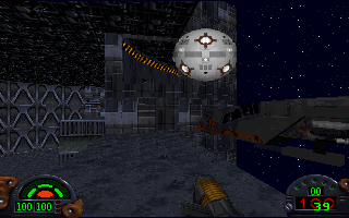 Star Wars: Dark Forces Screenshot (Slide show preview, 1994-09-29): Dueling with a Remote at Nar Shaddaa