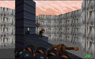 Star Wars: Dark Forces Screenshot (Slide show preview, 1994-09-29): Ree Yees throws a Thermal Detonator outside the Imperial Test Facility
