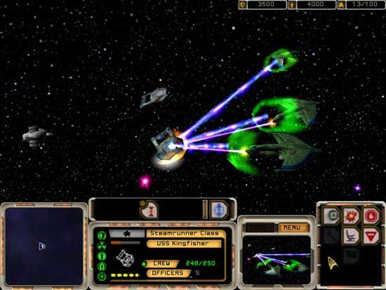 Star Trek: Armada Screenshot (Federation promotional screenshots): Steamrunner causing an Engine Overload on Romulan ships
