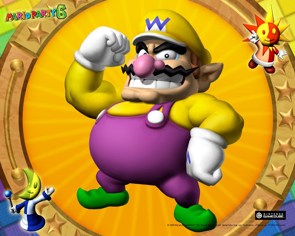 Mario Party 6 Wallpaper (Official Website, 2004): Wario 1280x1024