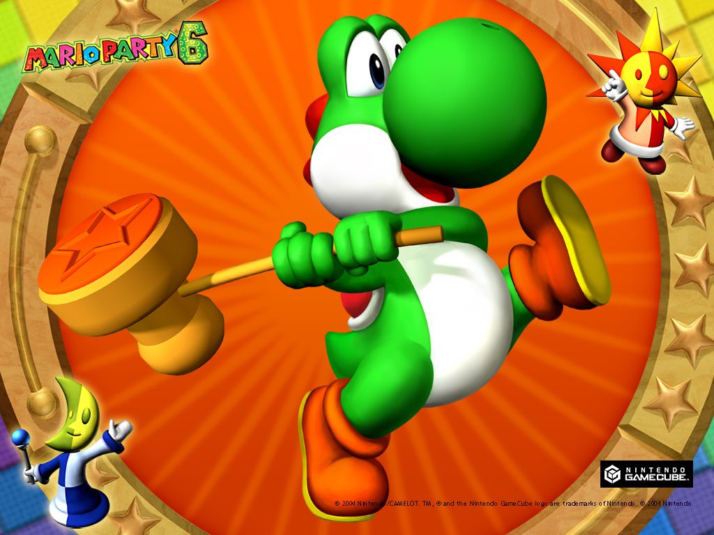 Mario Party 6 Wallpaper (Official Website, 2004): Yoshi 1280x1024