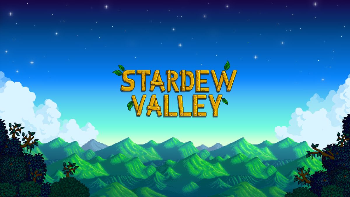 Stardew Valley Wallpaper (Official website, 2016): Mountains with glowing Clouds