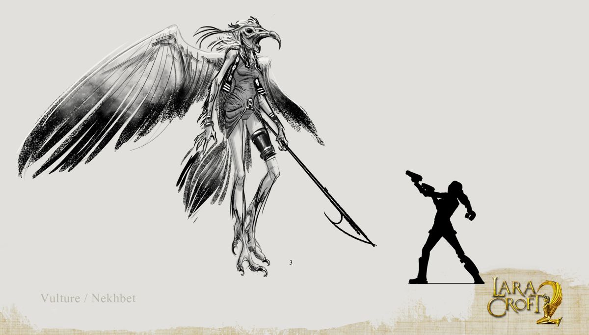 Lara Croft and the Temple of Osiris Concept Art (Lara Croft Brand Games Fankit): Vulture / Nekhbet (unused)