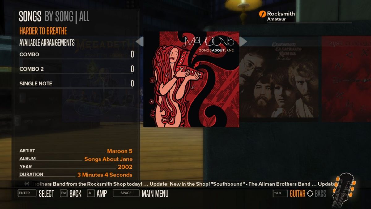 Rocksmith: Maroon 5 - Harder to Breathe Screenshot (Steam)