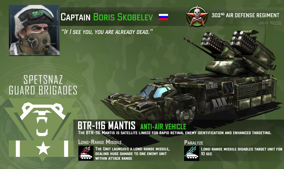 Tom Clancy's EndWar Online Concept Art (Official website artwork): Russian Hero Anti-Air Vehicle