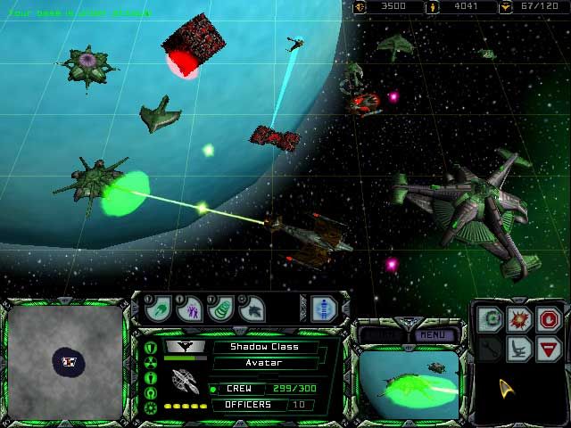 Star Trek: Armada Screenshot (Screenshots of the Week): Heated battle takes place within the confines of a Romulan base. 28 February 2000