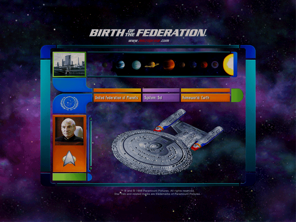 Star Trek: The Next Generation - Birth of the Federation Wallpaper (Microprose website): Federation