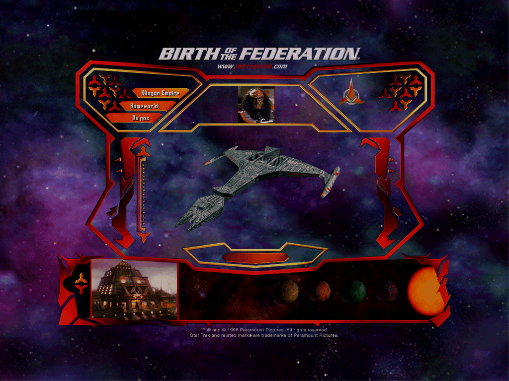 Star Trek: The Next Generation - Birth of the Federation Wallpaper (Microprose website): Klingon