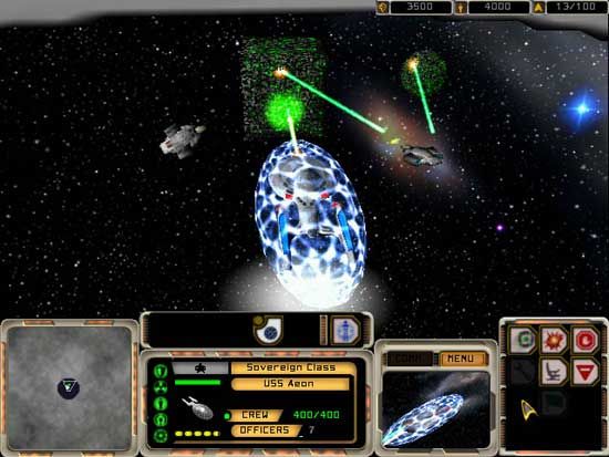 Star Trek: Armada Screenshot (Federation promotional screenshots): Sovereign utilizing its Corbomite Reflector
