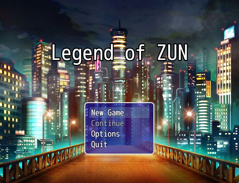 Legend of Zun Screenshot (Gamejolt.com): Start Screen