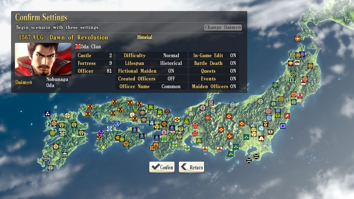 Nobunaga's Ambition: Sphere of Influence - Scenario: Dawn of Revolution Screenshot (Steam)