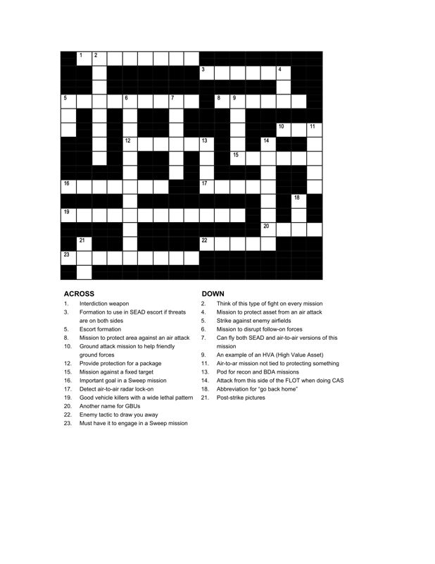 Falcon 4.0 Other (Official Website - Crossword Puzzle): A crossword puzzle originally published on the game website.