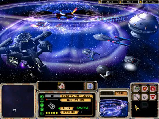Star Trek: Armada Screenshot (Federation promotional screenshots): Temporal displacement sourced from the Temporal Research Facility