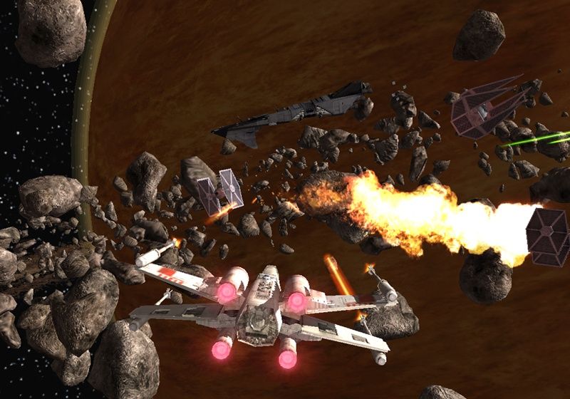 Star Wars: Rogue Squadron III - Rebel Strike Screenshot (Nintendo Holiday Press CD 2003): X-Wing in Space
