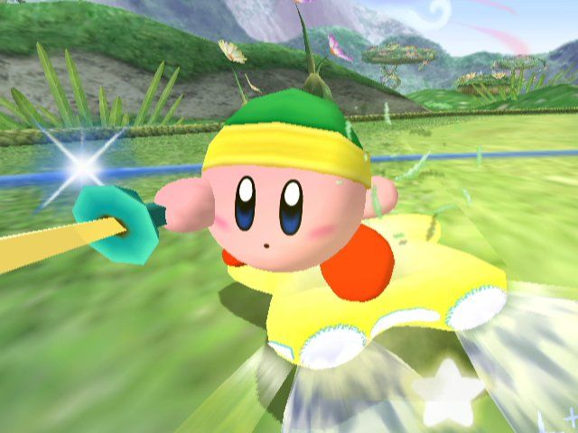 Kirby Air Ride Screenshot (Nintendo Holiday Press CD 2003): Kirby as Link