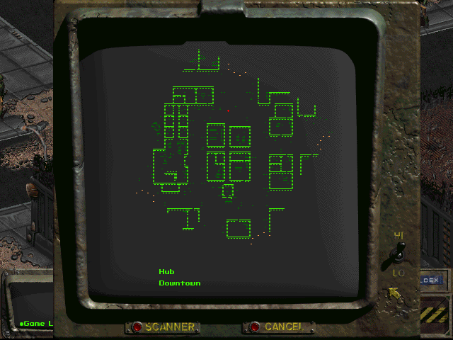 Fallout Screenshot (Interplay's Fallout website > Radiation): Looking at our Automap Radiation page