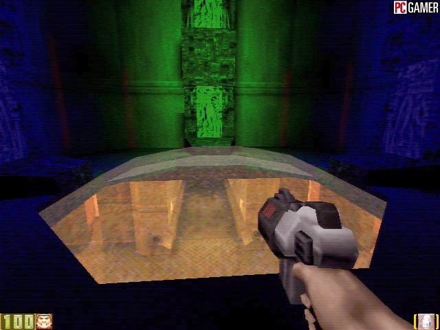 Quake II Screenshot (PC Gamer preview gallery, October 1997): Transparent Dome.