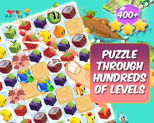 Juice Cubes Other (Promotional images): Promo image 1 An advertising image that promotes that there are hundreds of puzzles in the game