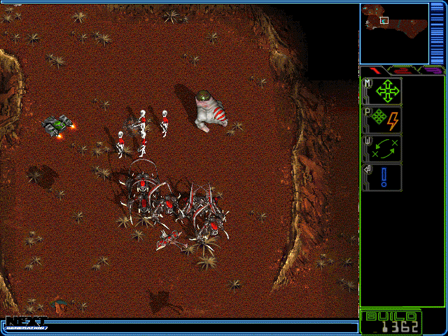 Dark Colony Screenshot (Next Generation Online preview, 1997-02-05): Attacking a small human craft