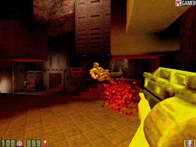 Quake II Screenshot (PC Gamer preview gallery, October 1997): Woohoo! Uploaded on 9/3/97
