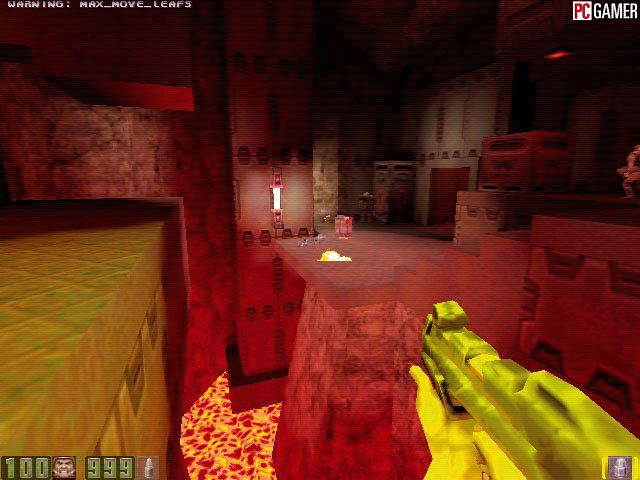 Quake II Screenshot (PC Gamer preview gallery, October 1997): Eerie Colored Lighting. Uploaded on 9/11/97