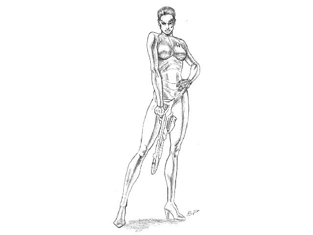Star Trek: Voyager - Elite Force Concept Art (Developer's website): Female character.