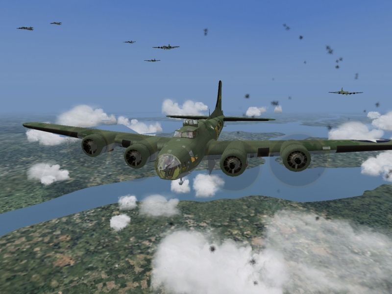 B-17 "Memphis Belle" Screenshot (Product presentation from Just Flight, 2003): B1706.jpg Squadron in flak area