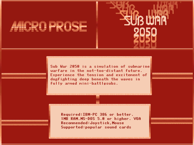 Subwar 2050 Other (Microprose promo images)