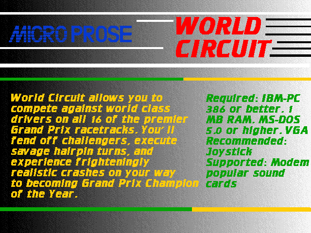 World Circuit Other (Microprose promo images)