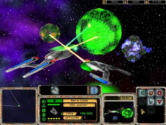 Star Trek: Armada Screenshot (Official Website Borg promotional screenshots - 18 February 2000): Diamond causing a Computer Override on an Akira