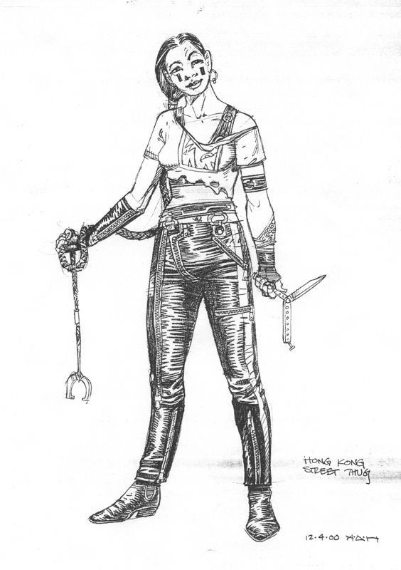 Soldier of Fortune II: Double Helix Concept Art (Soldier of Fortune 2 Press Kit): Hong Kong street thug female
