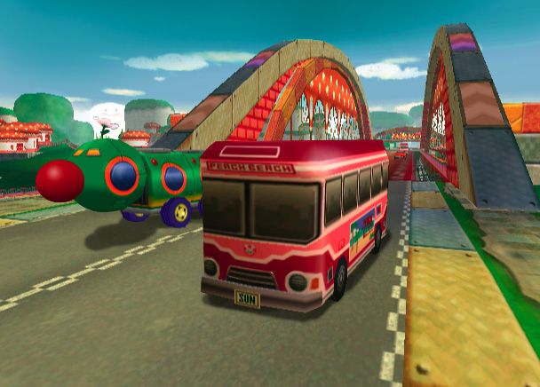 Mario Kart: Double Dash!! Screenshot (Press Kit, October 2003): GM4_Kinoko_bridge_ad Mushroom Bridge preview