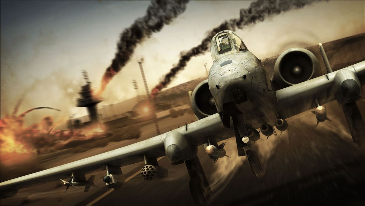 Tom Clancy's H.A.W.X 2 Screenshot (ubisoft.com, official website of Ubisoft): Taking off in the middle of an air raid
