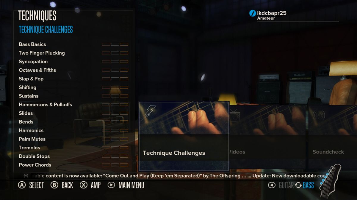 Rocksmith Screenshot (ubisoft.com, official website of Ubisoft): List of technique challenges