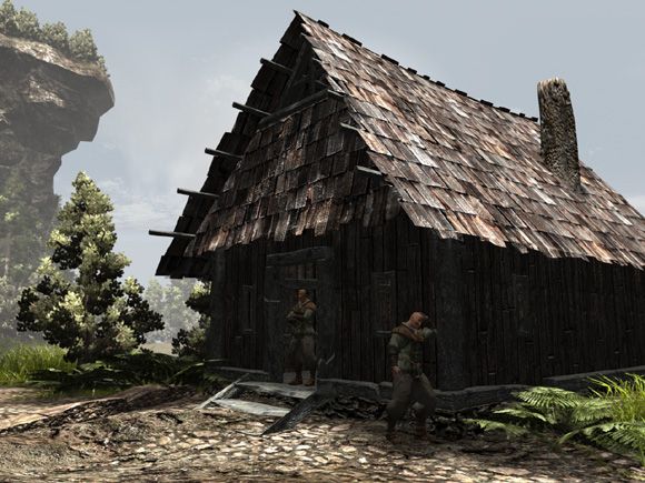 Gothic 3 Screenshot (Official website): Diese Hütte ist nur oberflächlich betrachtet ein friedlicher Ort.