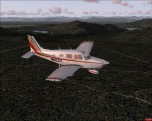 USA Extreme Landscapes Screenshot (Abacus product webpage 2010-01-02): To better view the enhanced landscape up close, you'll fly in this exquisite Piper Dakota from Carenado. The included airplane.