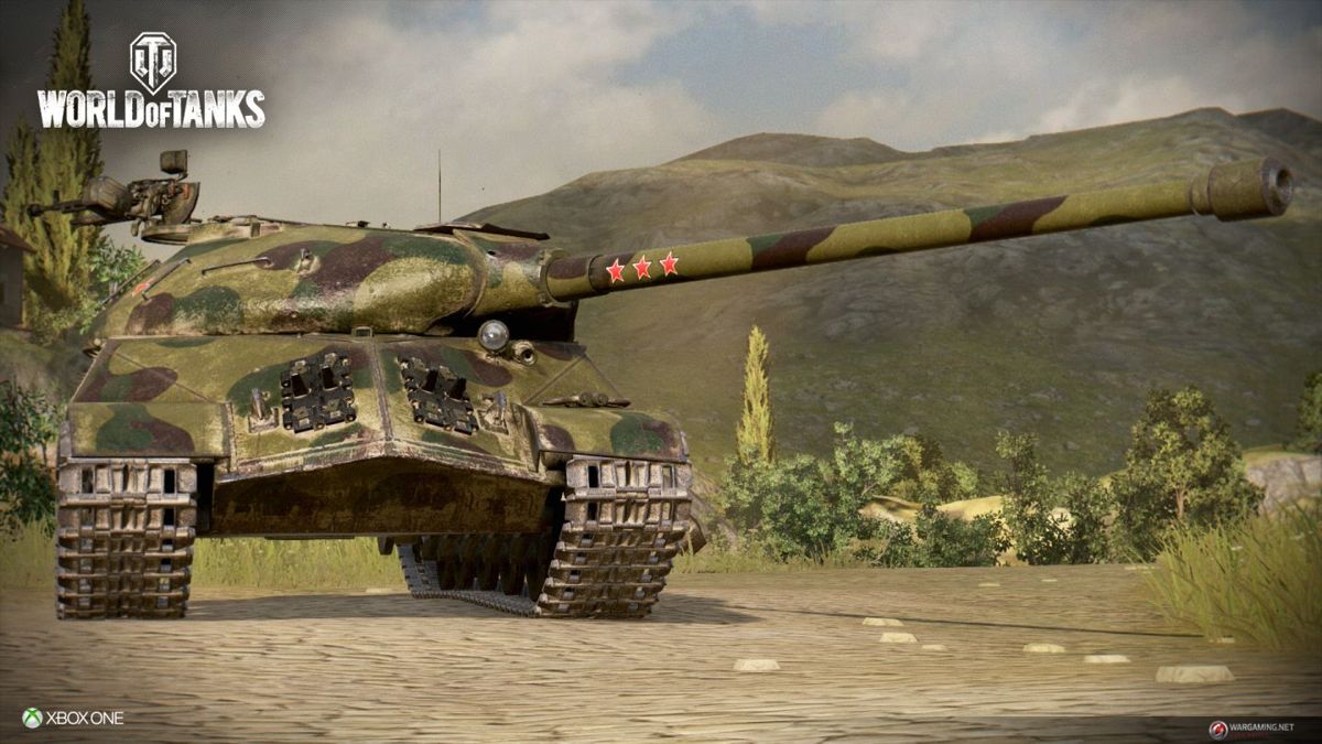 World of Tanks: Xbox 360 Edition Screenshot (console.worldoftanks.com, official website of Wargaming.net): Marks of Excellence shown on the barrel of a Soviet tank