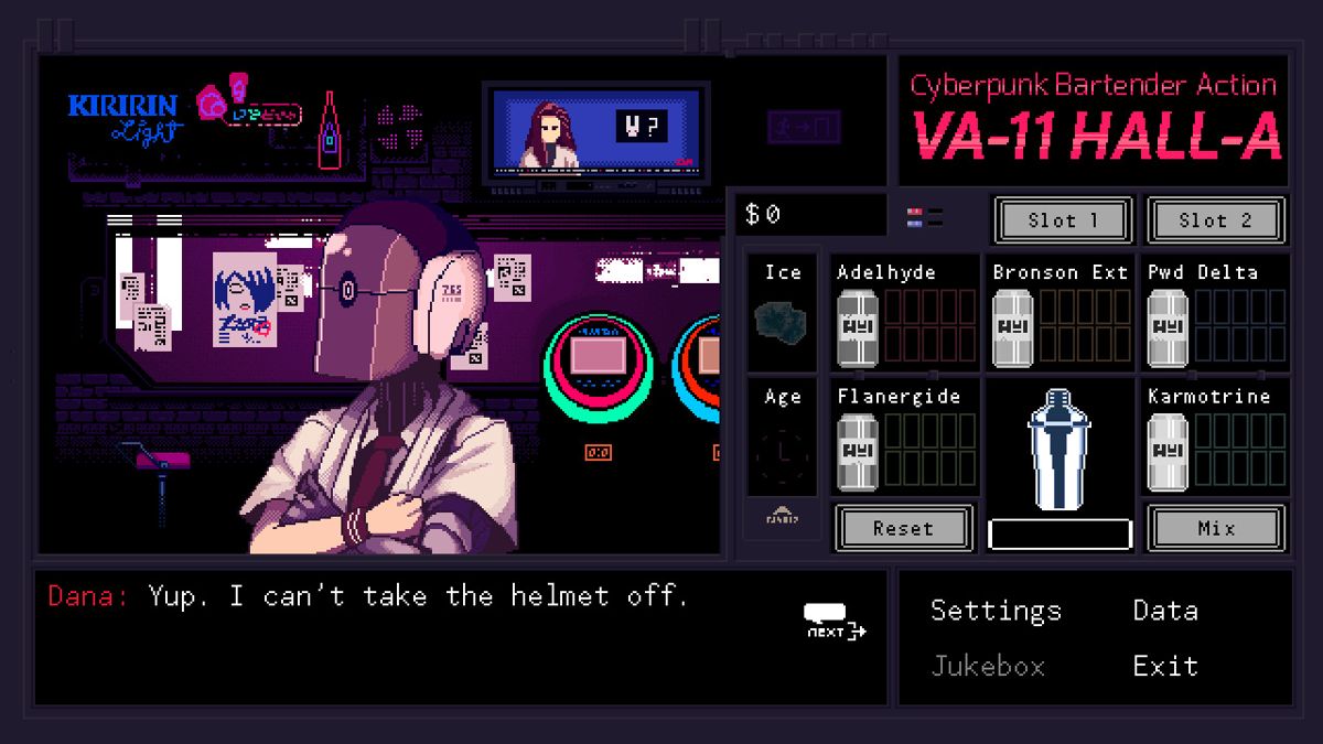VA-11 HALL-A: Cyberpunk Bartender Action Screenshot (Steam)