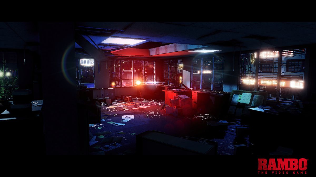 Rambo: The Video Game Screenshot (Official Web Site (2016)): Environment, Police Station Interior