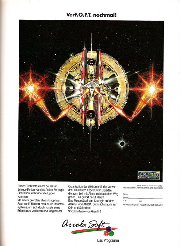 Federation Magazine Advertisement (Magazine Advertisements): ASM (Germany), Issue 02/1989