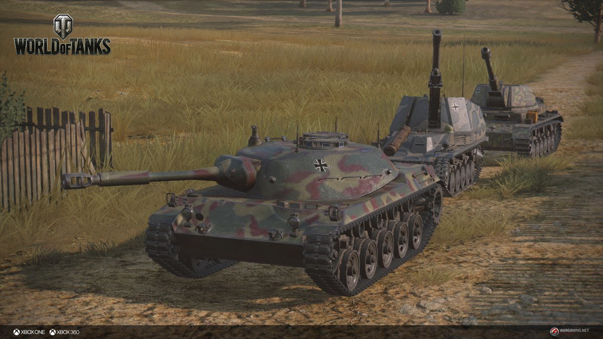 World of Tanks: Xbox 360 Edition Screenshot (console.worldoftanks.com, official website of Wargaming.net): Three German tanks: the Wespe, Pz.Sfl.IVb, and the Ru 251