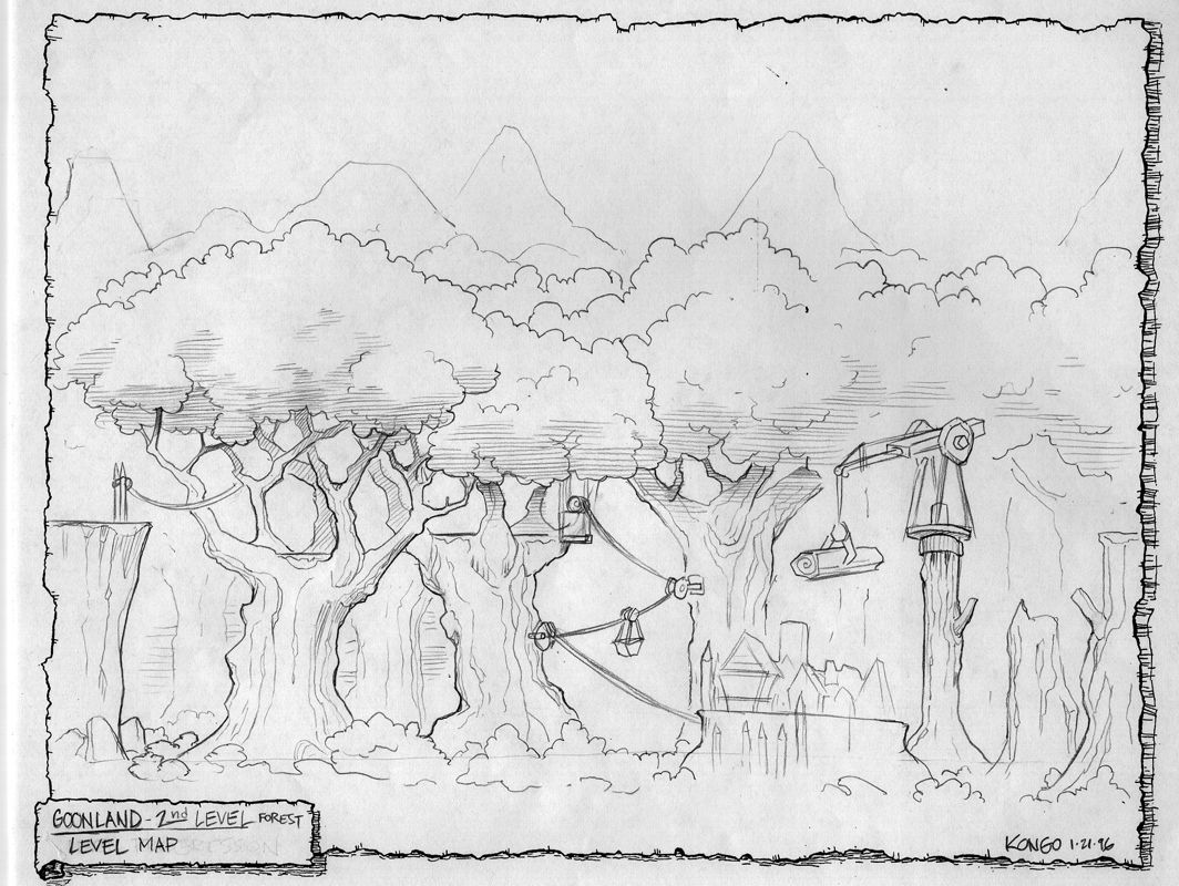Pandemonium! Concept Art (Official Press Kit - Concept Art and Level-1 Wireframe): Forest