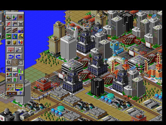 SimCity 2000 Screenshot (Slide show demo, 1993-10-13): ...into this! Then, you can update your city with all the latest SimCity 2000 features.