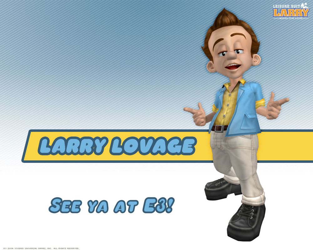 Leisure Suit Larry: Magna Cum Laude Wallpaper (Official German website): Larry Lovage See ya at E3!