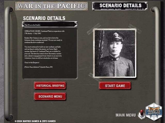 War in the Pacific: The Struggle Against Japan 1941-1945 Screenshot (Screenshots): Scenario description