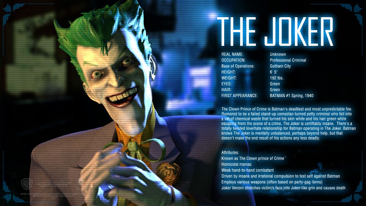 Batman Render (Developer website): The Joker