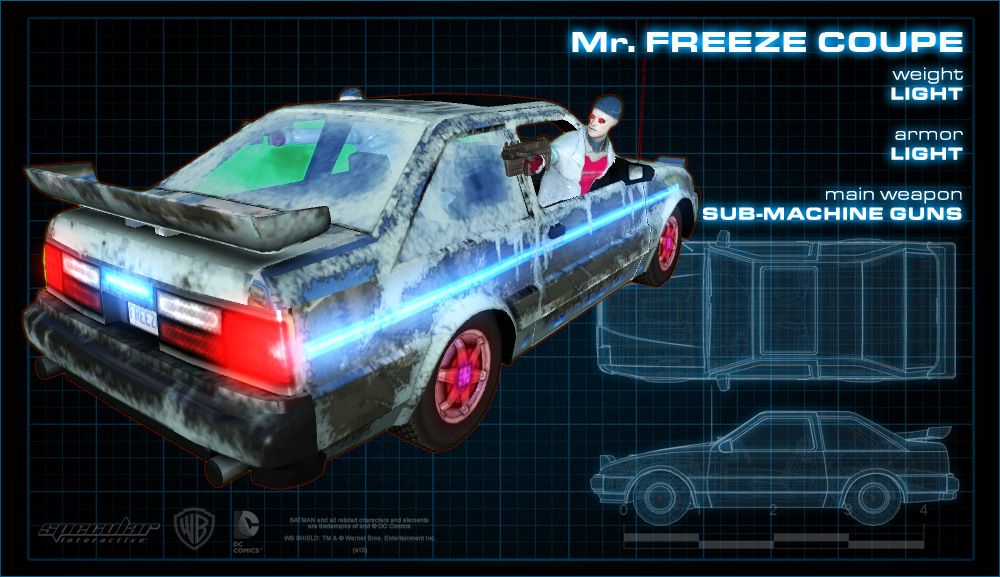 Batman Render (Developer website): Mr. Freeze Coupe