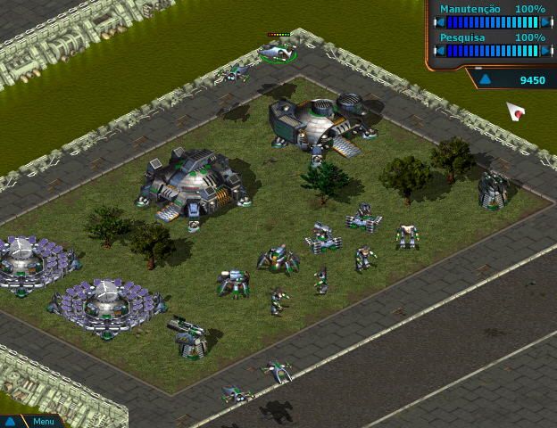 Outlive Screenshot (Continuum website, 2001): Robot base strategically placed between the canals.
