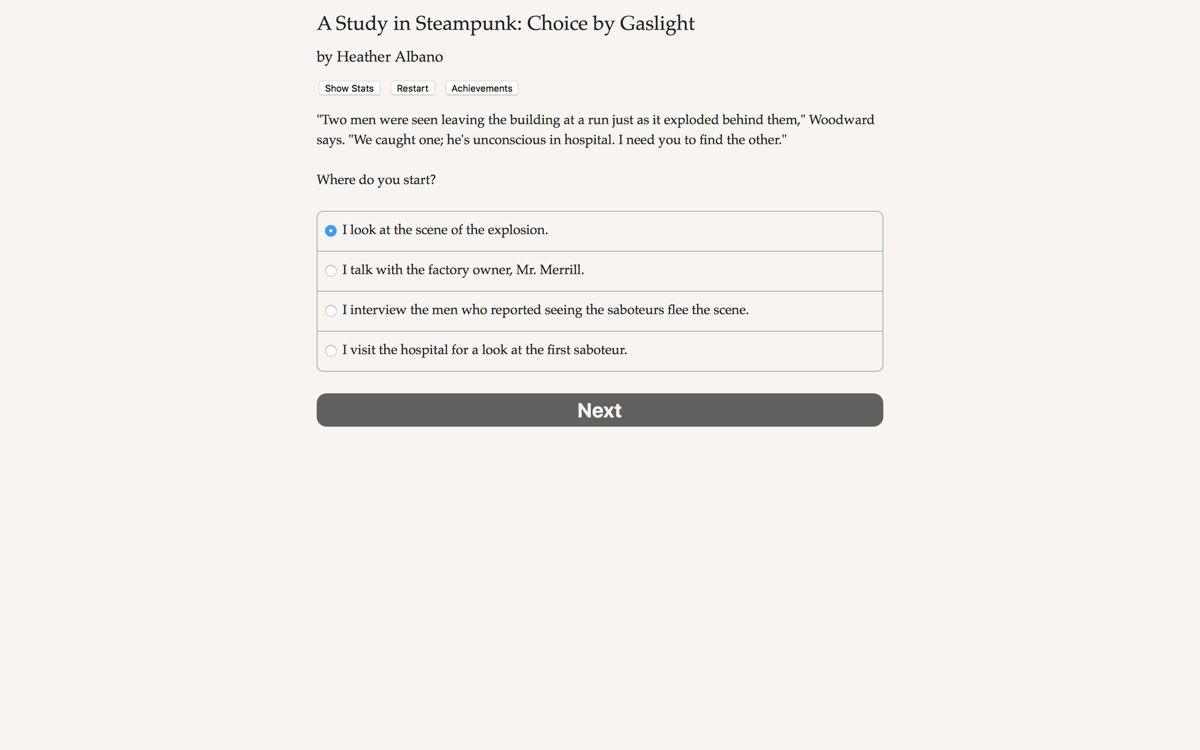 A Study in Steampunk: Choice by Gaslight Screenshot (Steam)