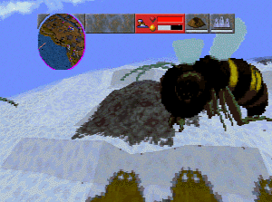 Magic Carpet Plus Screenshot (Bullfrog website, 1996): Bee close Saturn version screenshot